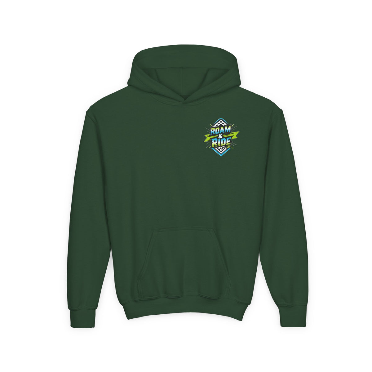 Roam & Ride Co. Blue Green Logo - Youth Hoodie