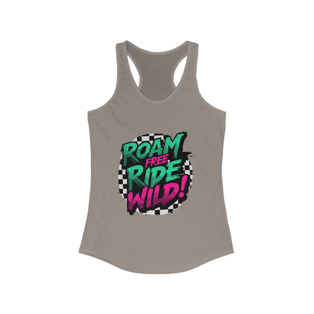 Roam Free, Ride Wild Logo - Women’s Racerback Tank Top