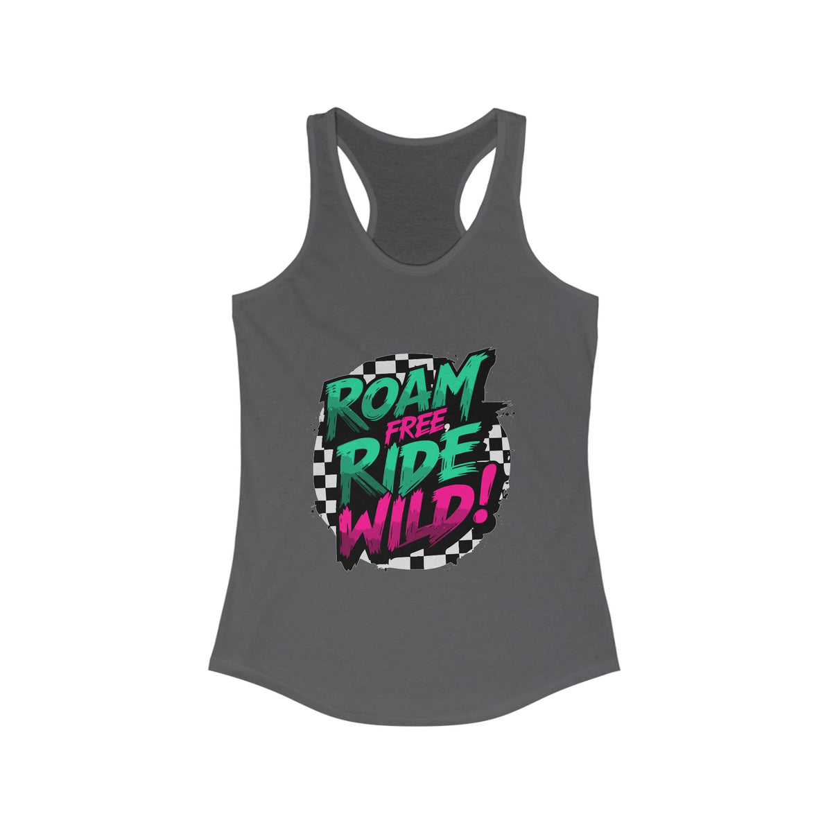 Roam Free, Ride Wild Logo - Women’s Racerback Tank Top