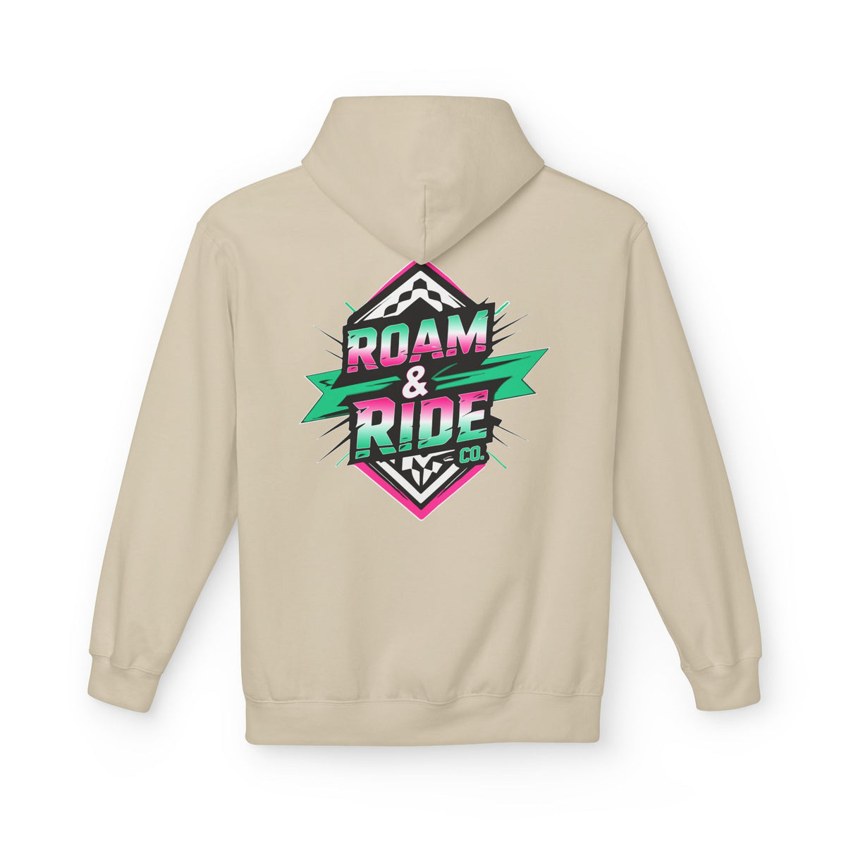 Roam & Ride Co. Teal Pink Logo - Unisex Fleece Hoodie