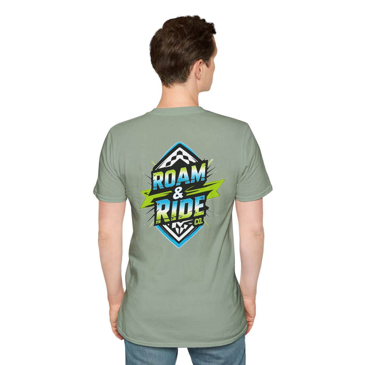 Roam & Ride Co. Blue Green Logo - Unisex T-Shirt