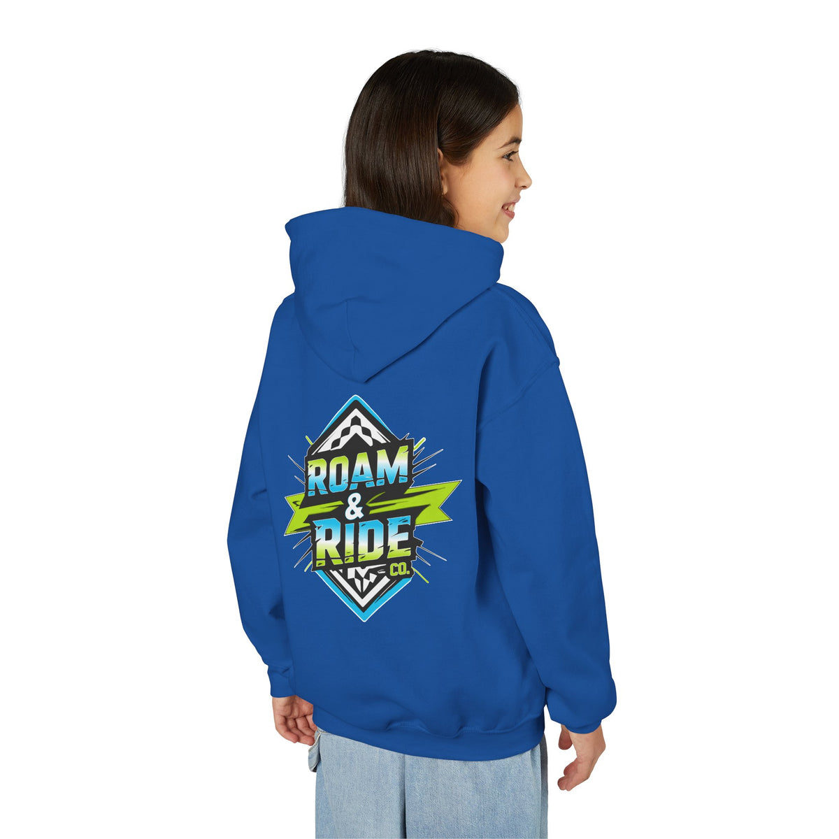 Roam & Ride Co. Blue Green Logo - Youth Hoodie