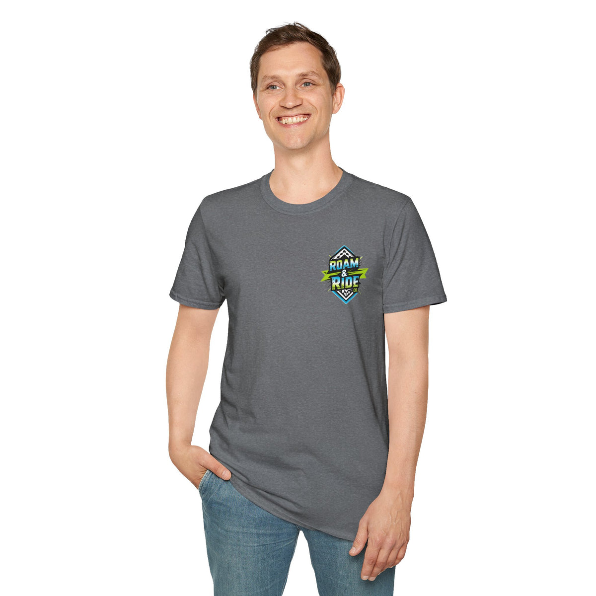 Roam & Ride Co. Blue Green Logo - Unisex T-Shirt