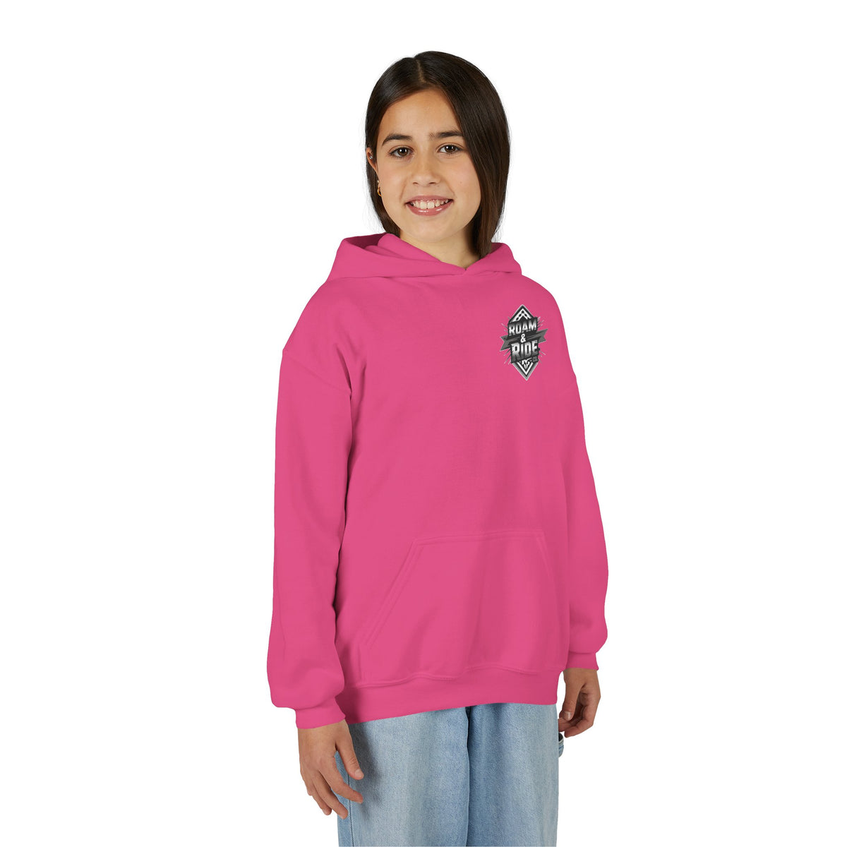 Roam & Ride Co. Grayscale Logo - Youth Hoodie