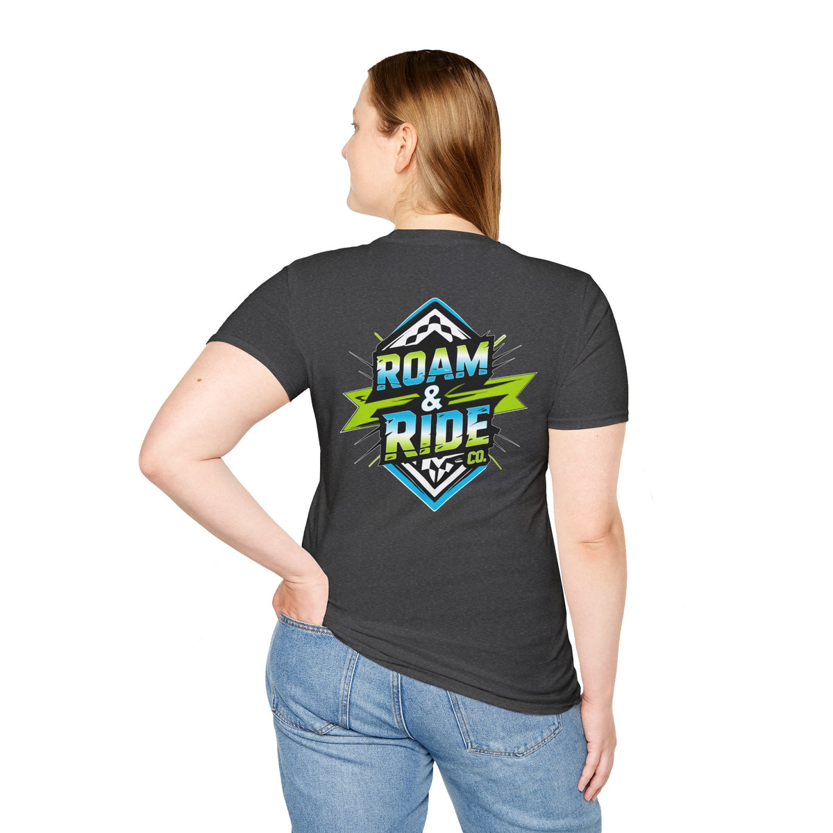Roam & Ride Co. Blue Green Logo - Unisex T-Shirt