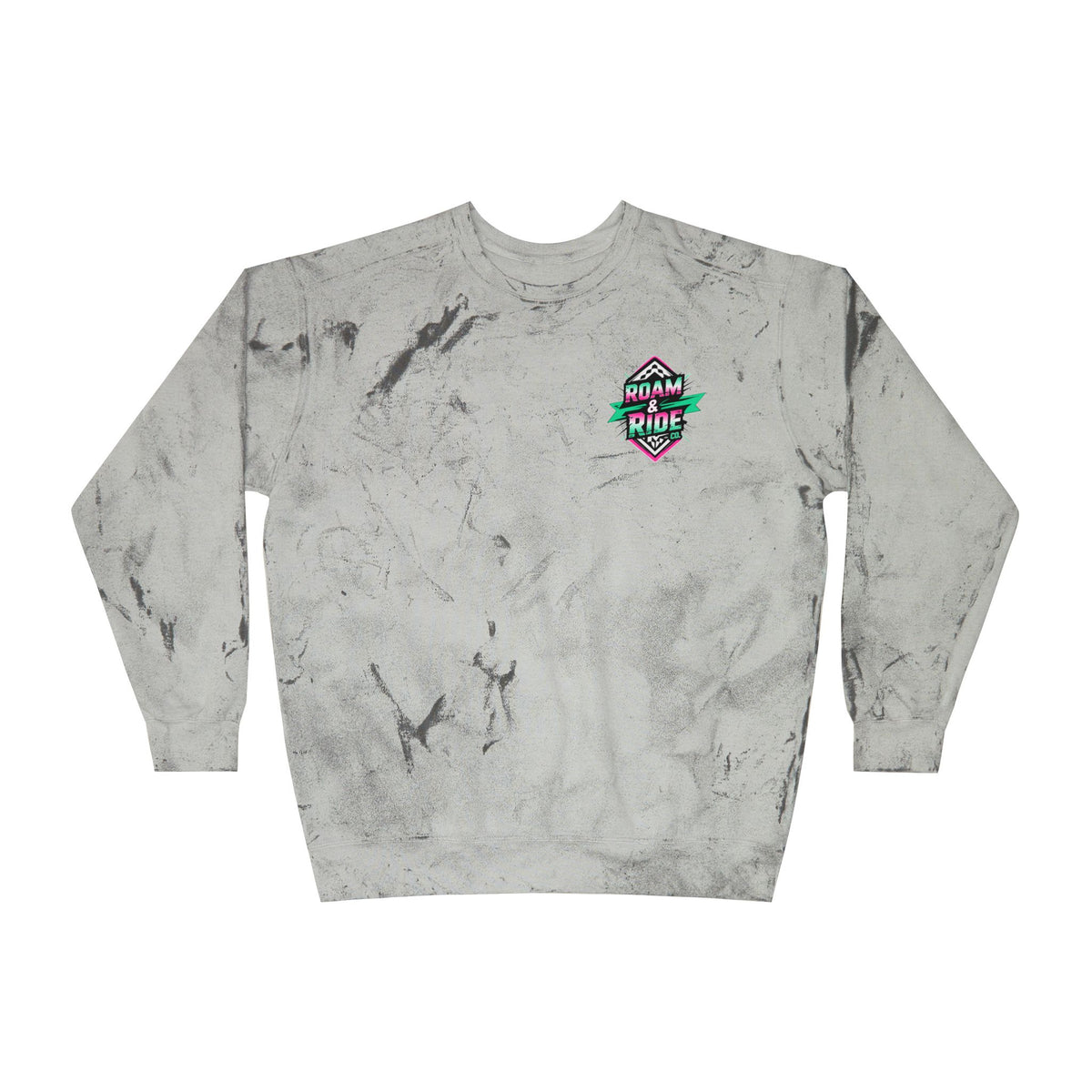 Roam Free, Ride Wild Logo - Unisex Color Blast Crewneck