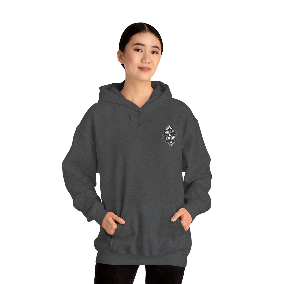 Roam & Ride Co. Grayscale Logo - Unisex Heavy Blend Hoodie