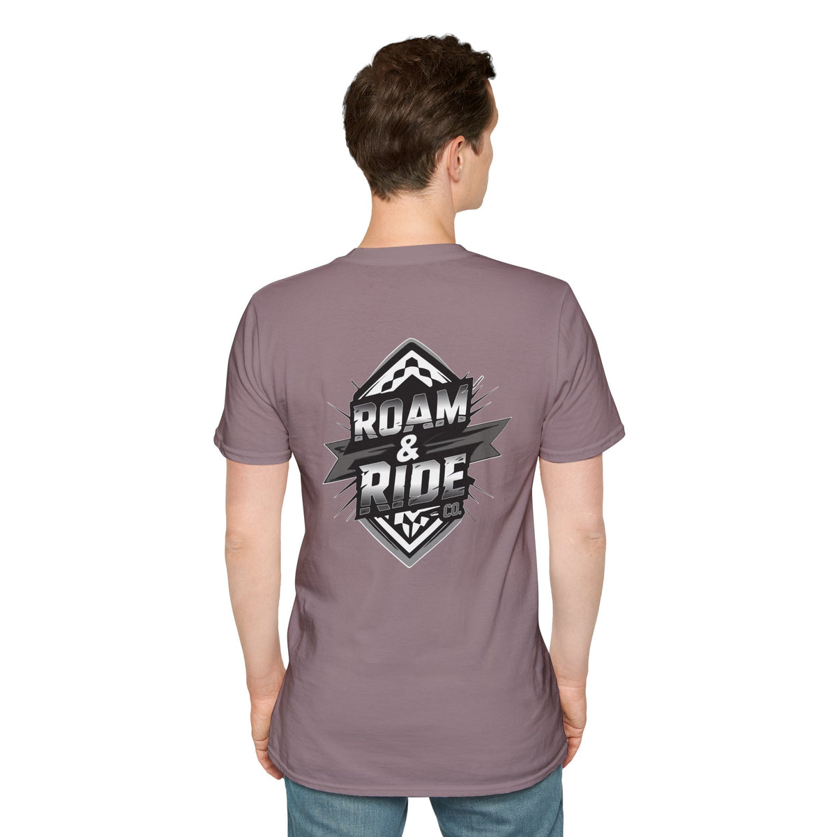 Roam & Ride Co. Grayscale Logo - Unisex T-Shirt