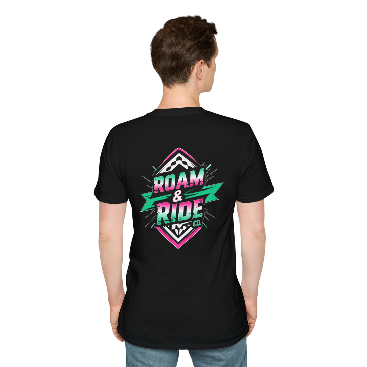 Roam & Ride Co. Teal Pink Logo - Unisex T Shirt