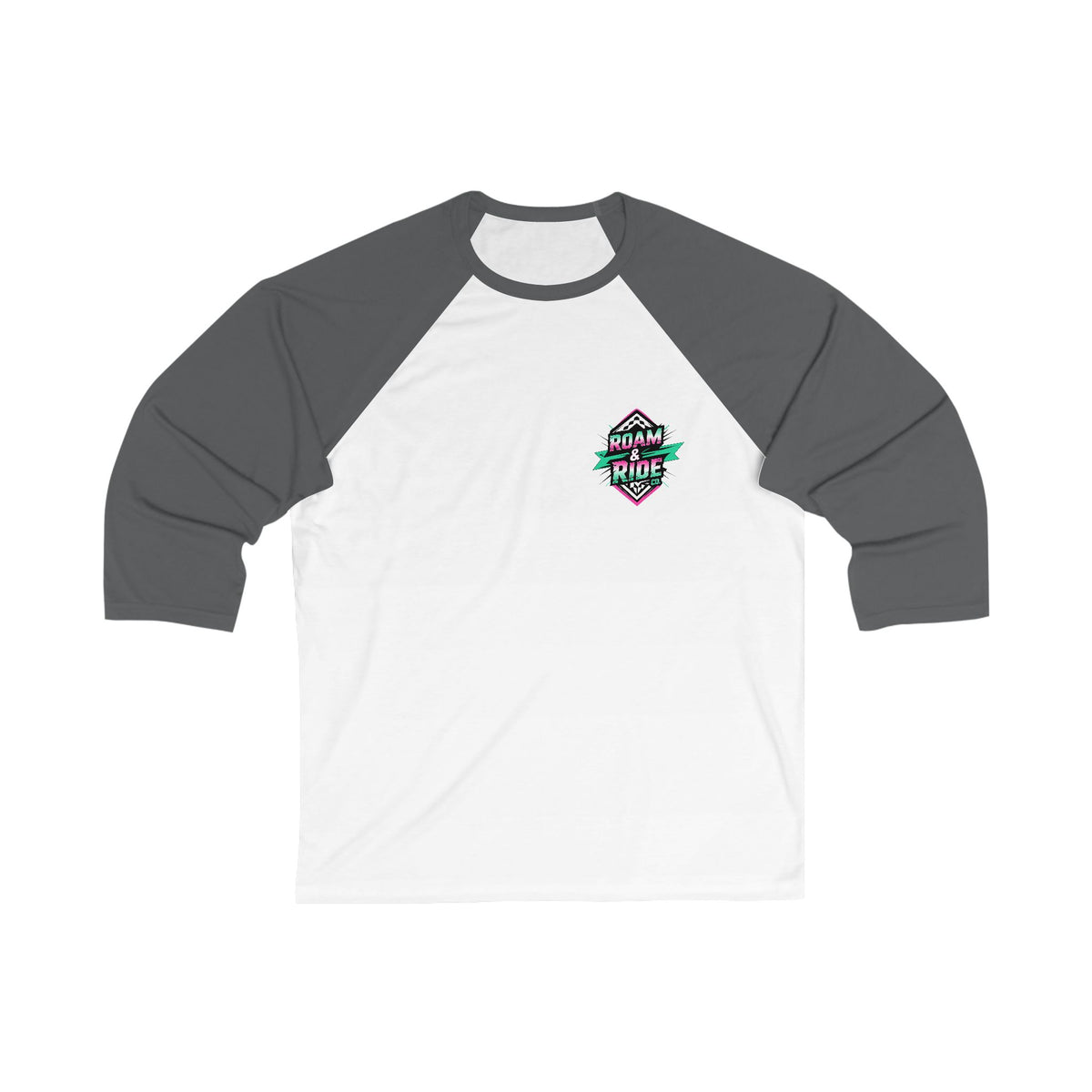 Roam Free, Ride Wild Logo - Unisex 3/4 Sleeve Baseball Tee
