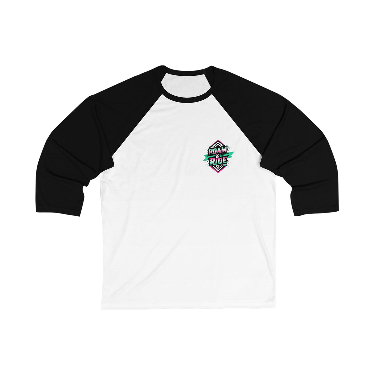 Roam Free, Ride Wild Logo - Unisex 3/4 Sleeve Baseball Tee