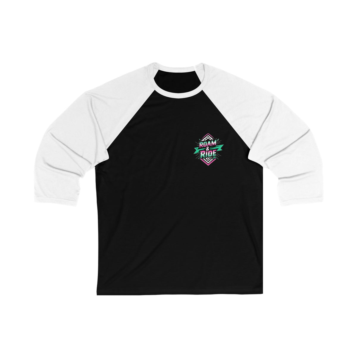 Roam Free, Ride Wild Logo - Unisex 3/4 Sleeve Baseball Tee