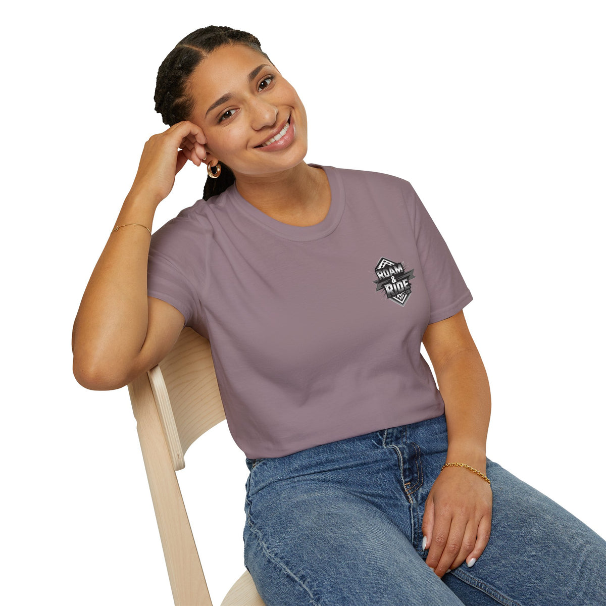 Roam & Ride Co. Grayscale Logo - Unisex T-Shirt