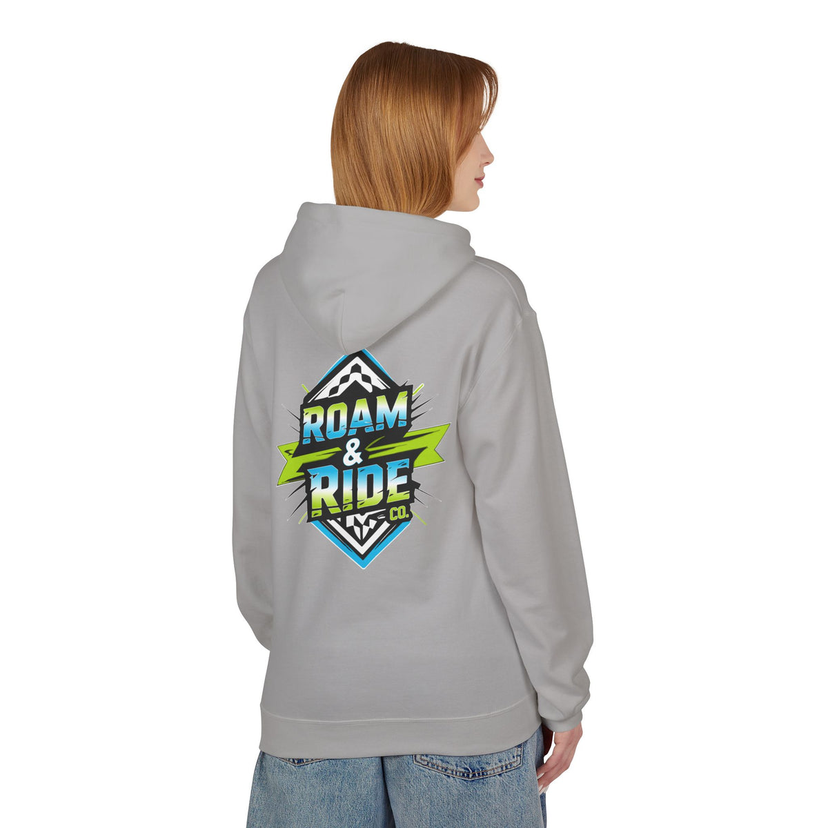 Roam & Ride Co. Blue Green Logo - Unisex Fleece Hoodie