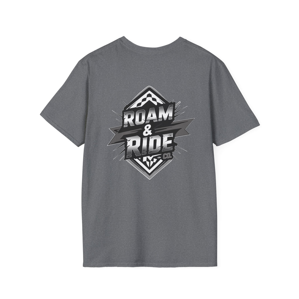 Roam & Ride Co. Grayscale Logo - Unisex T-Shirt