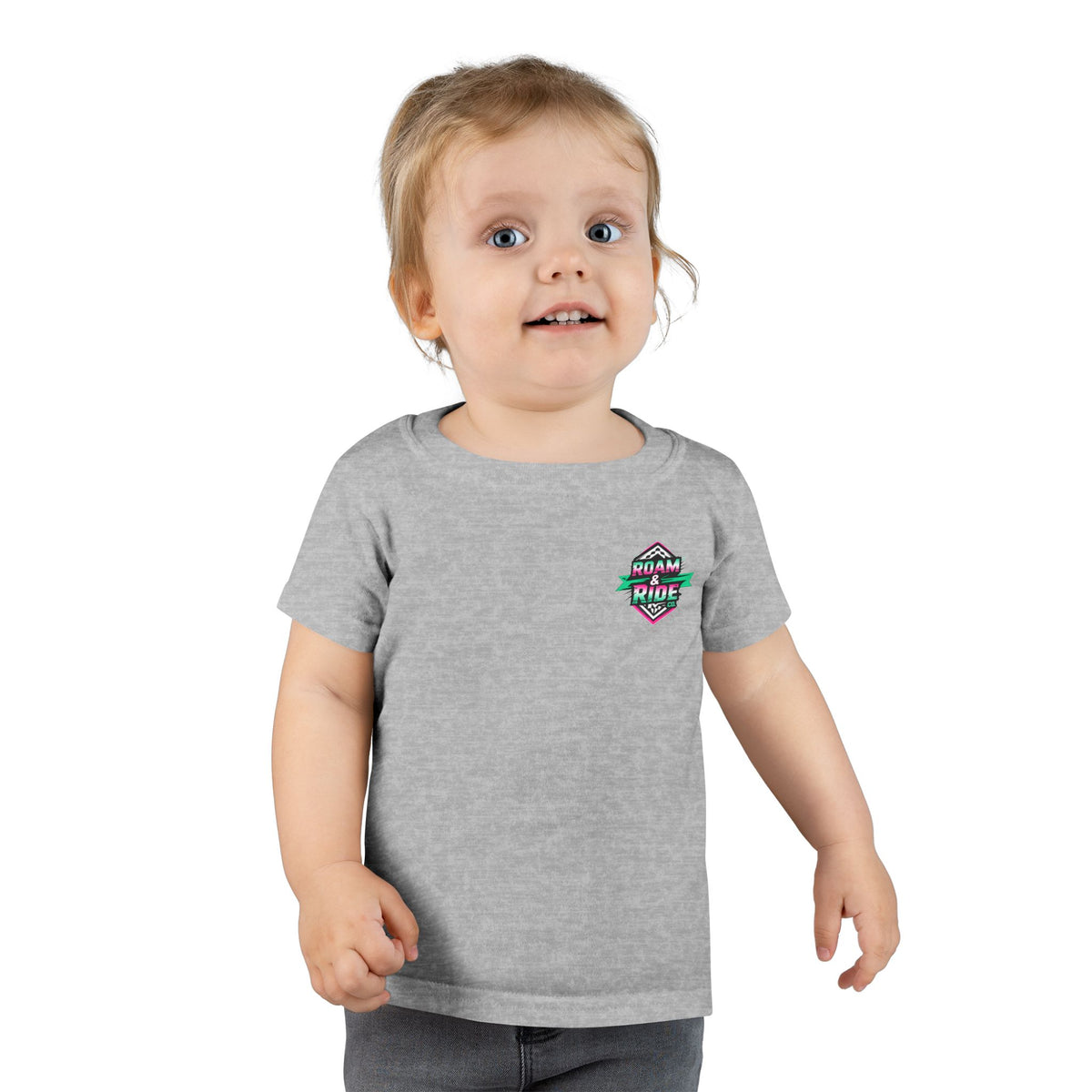 Roam & Ride Co. Teal Pink Logo - Toddler T-Shirt
