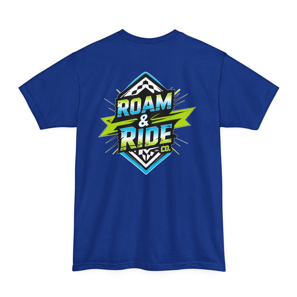 Roam & Ride Co. Blue Green Logo - Big & Tall T-Shirt