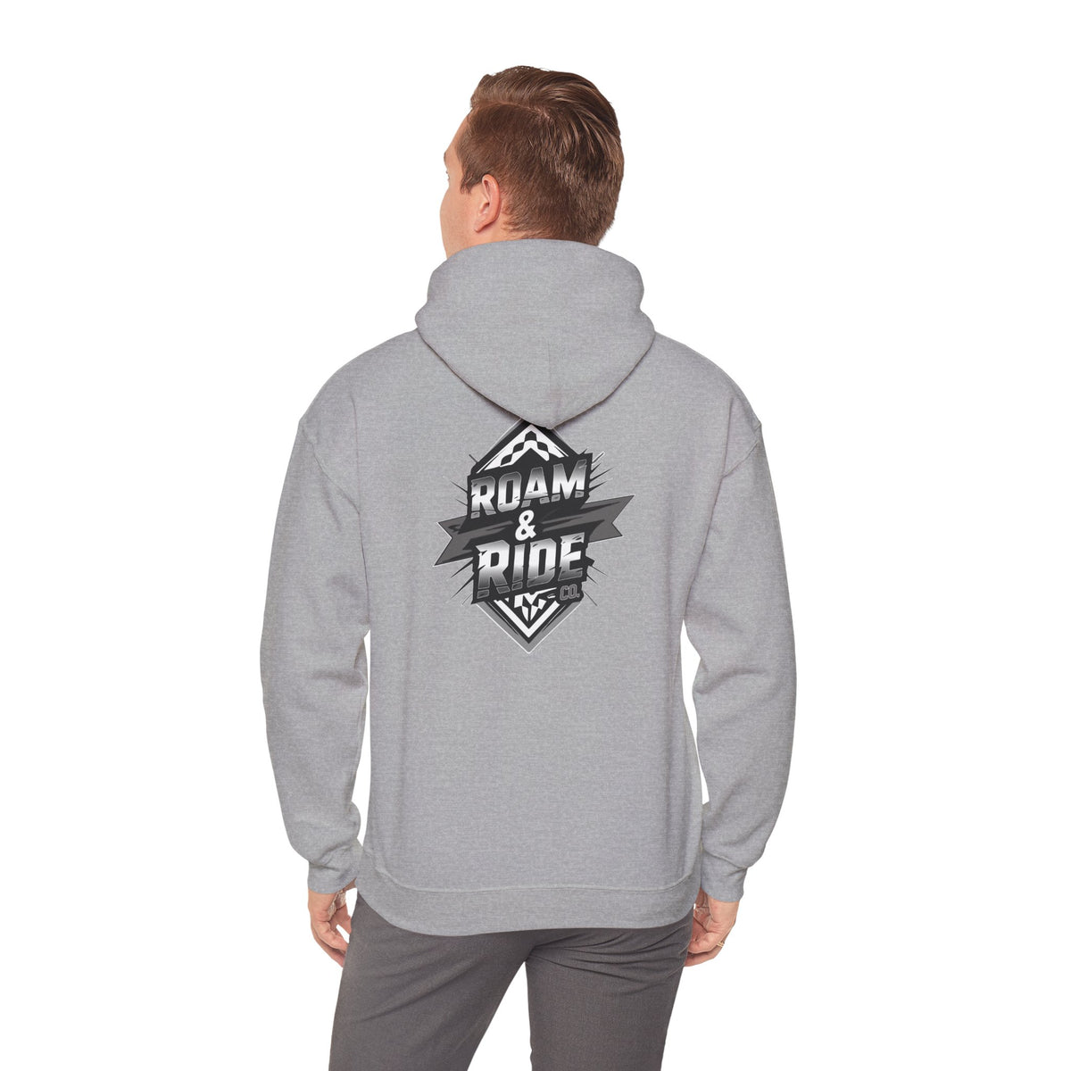 Roam & Ride Co. Grayscale Logo - Unisex Heavy Blend Hoodie