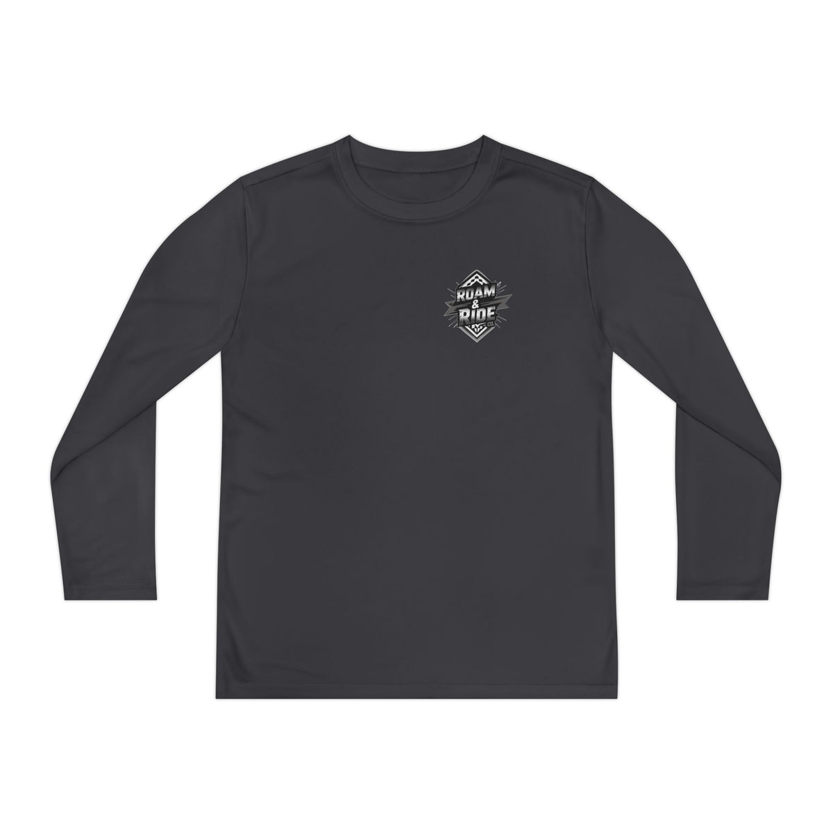 Roam & Ride Co. Grayscale Logo - Youth Long Sleeve T-Shirt