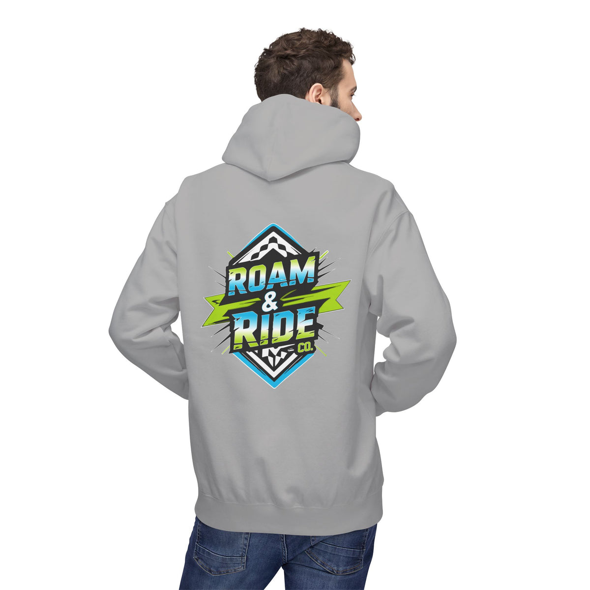 Roam & Ride Co. Blue Green Logo - Unisex Fleece Hoodie