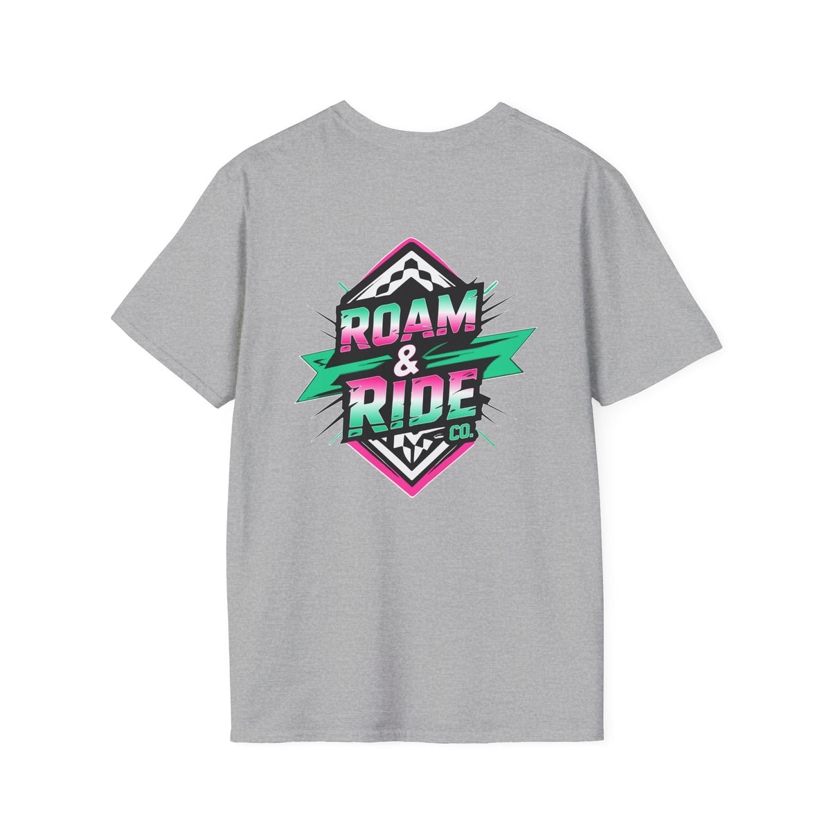 Roam & Ride Co. Teal Pink Logo - Unisex T Shirt
