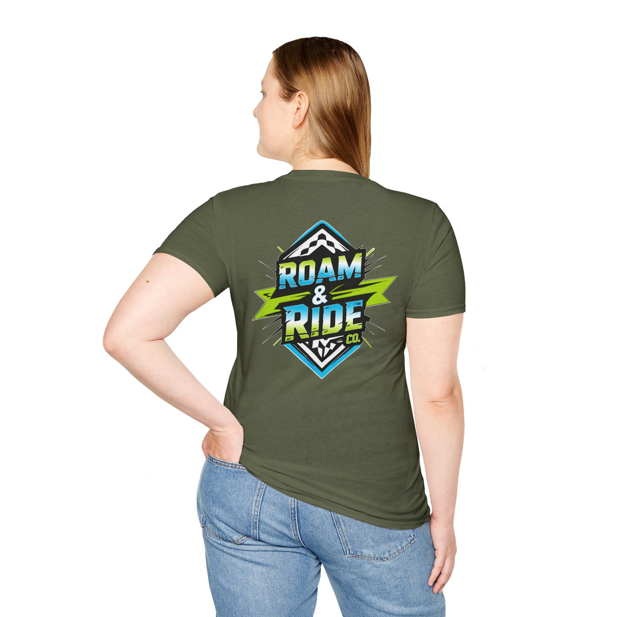 Roam & Ride Co. Blue Green Logo - Unisex T-Shirt