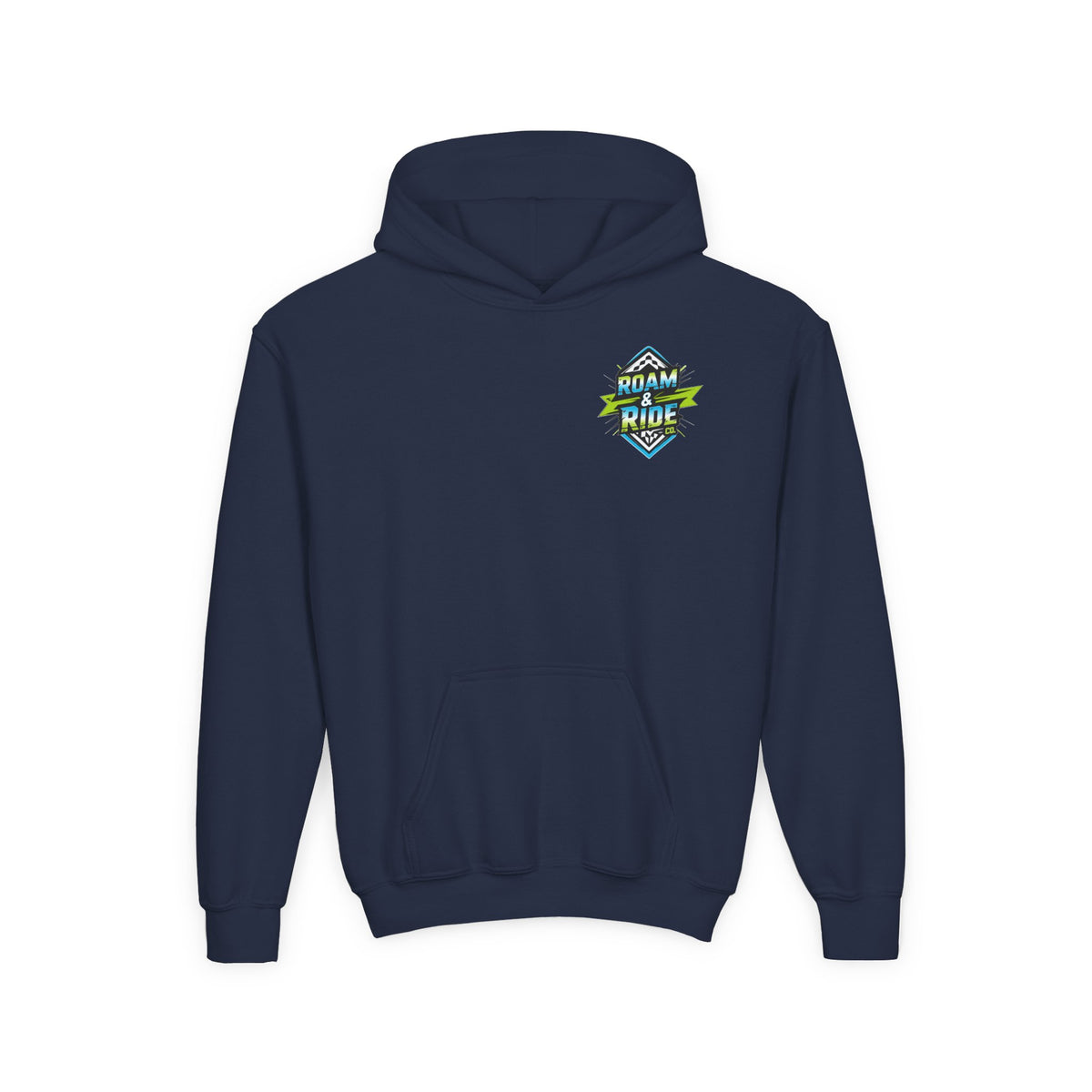 Roam & Ride Co. Blue Green Logo - Youth Hoodie