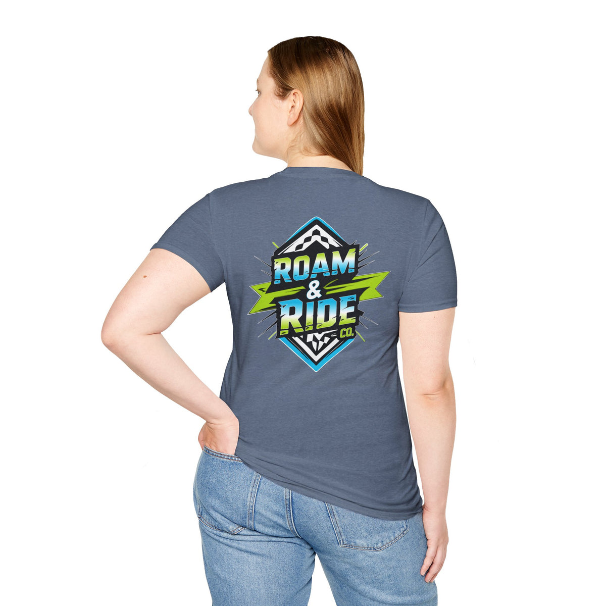 Roam & Ride Co. Blue Green Logo - Unisex T-Shirt