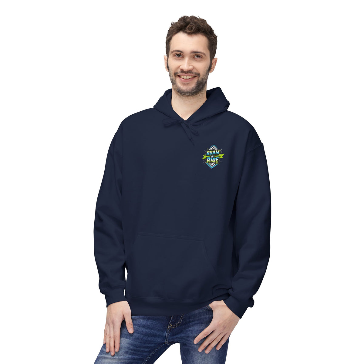 Roam & Ride Co. Blue Green Logo - Unisex Fleece Hoodie