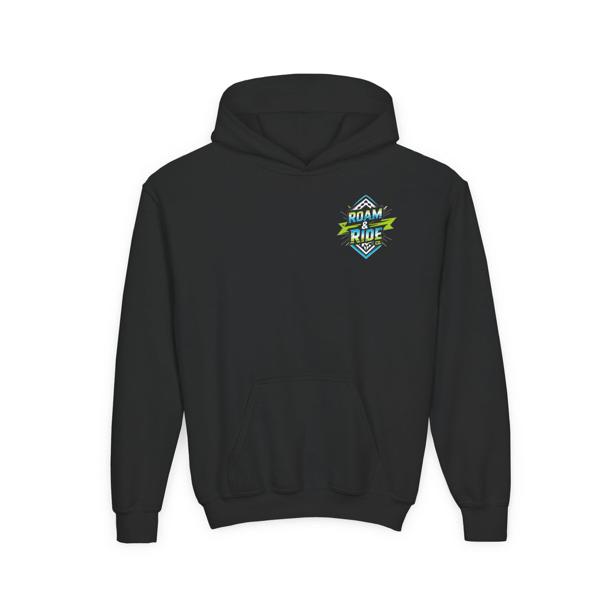 Roam & Ride Co. Blue Green Logo - Youth Hoodie