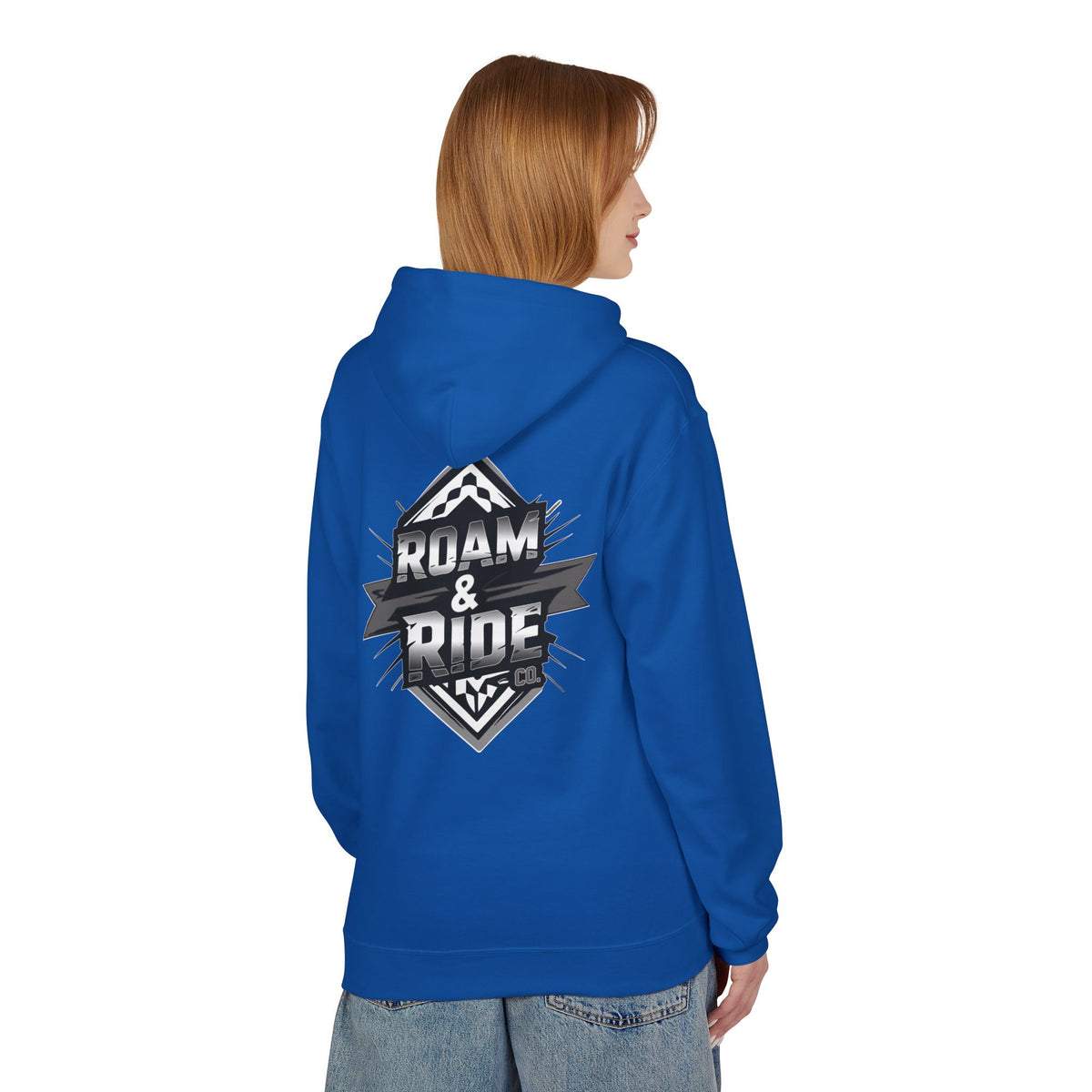 Roam & Ride Co. Grayscale Logo - Unisex Fleece Hoodie