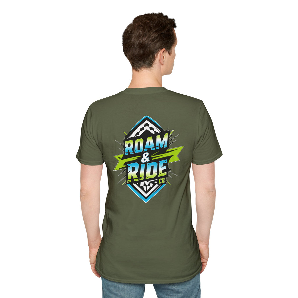 Roam & Ride Co. Blue Green Logo - Unisex T-Shirt