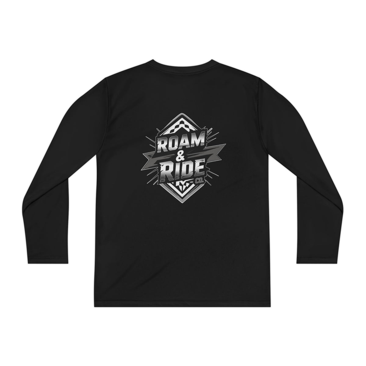 Roam & Ride Co. Grayscale Logo - Youth Long Sleeve T-Shirt