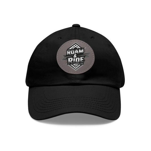 Roam & Ride Co. Grayscale Logo - Leather Patch Hat
