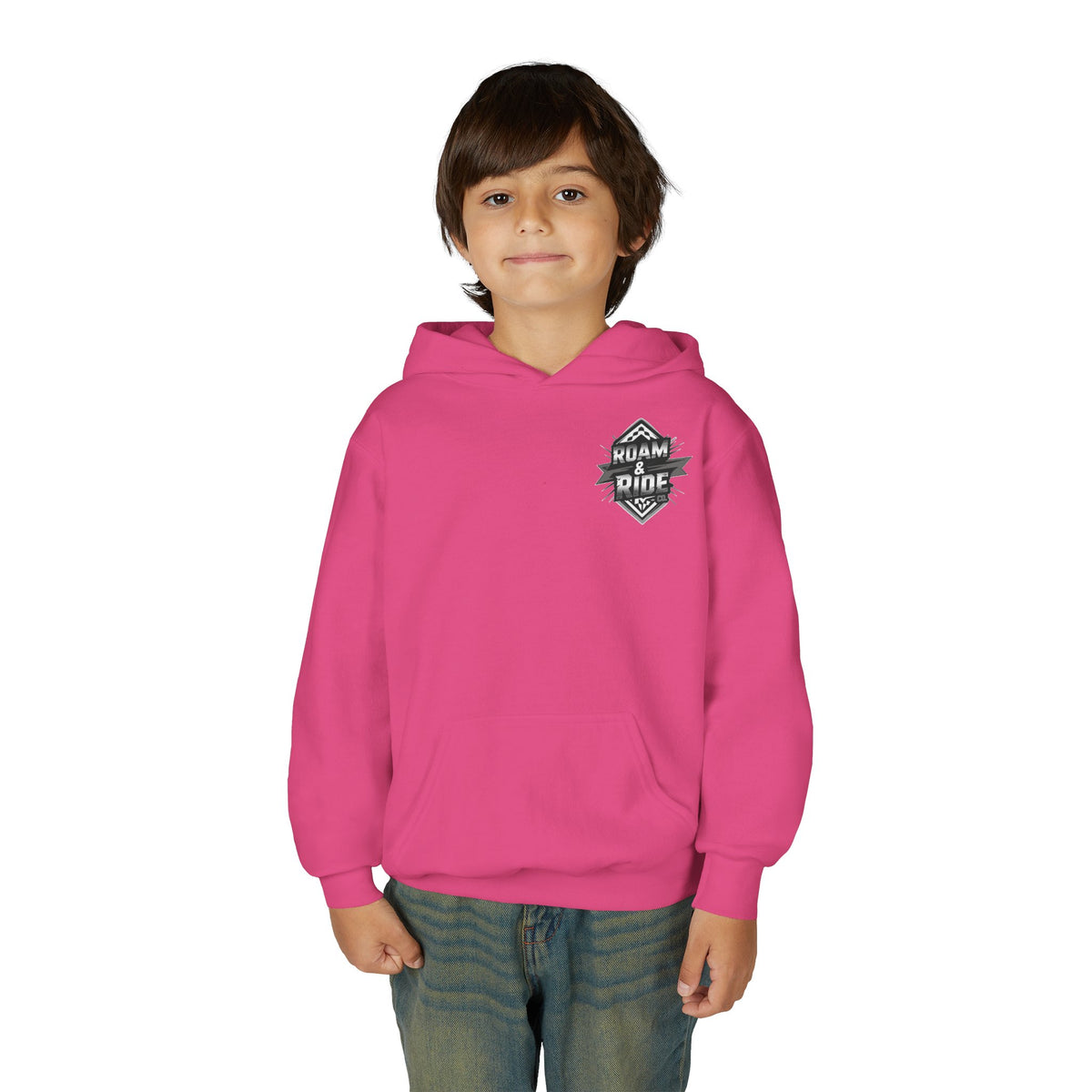 Roam & Ride Co. Grayscale Logo - Youth Hoodie