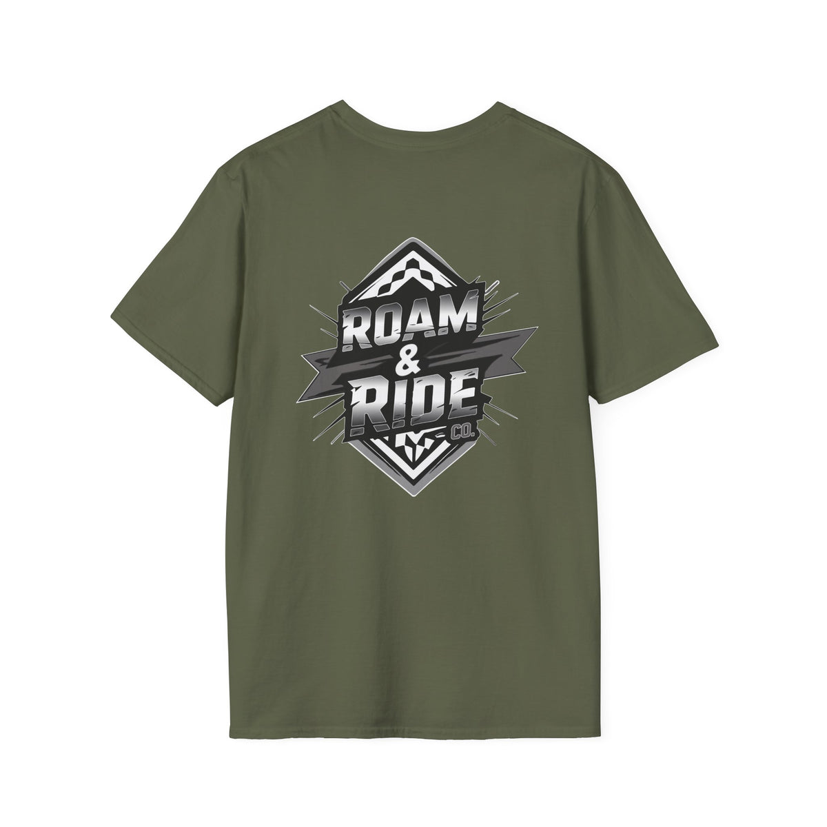 Roam & Ride Co. Grayscale Logo - Unisex T-Shirt