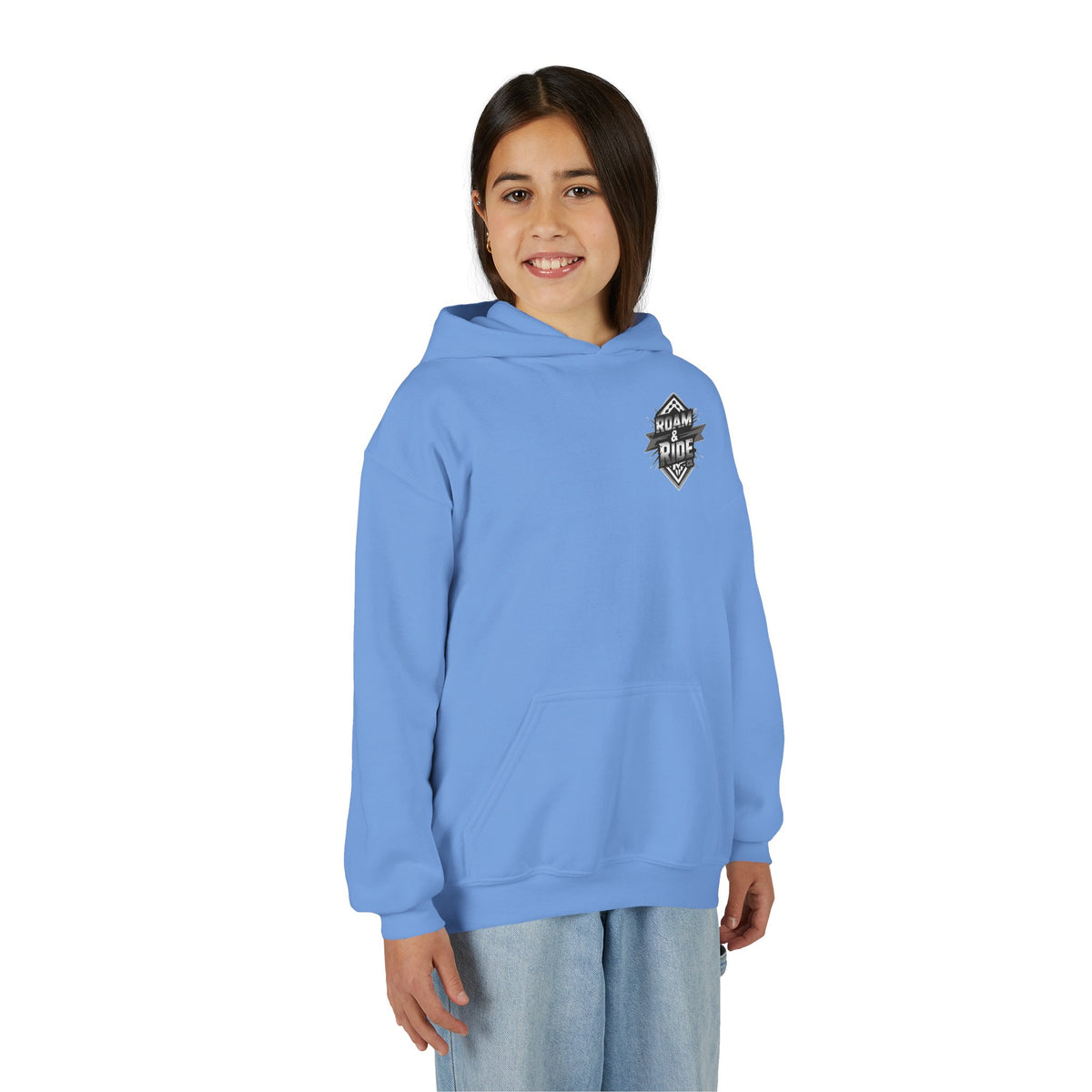 Roam & Ride Co. Grayscale Logo - Youth Hoodie