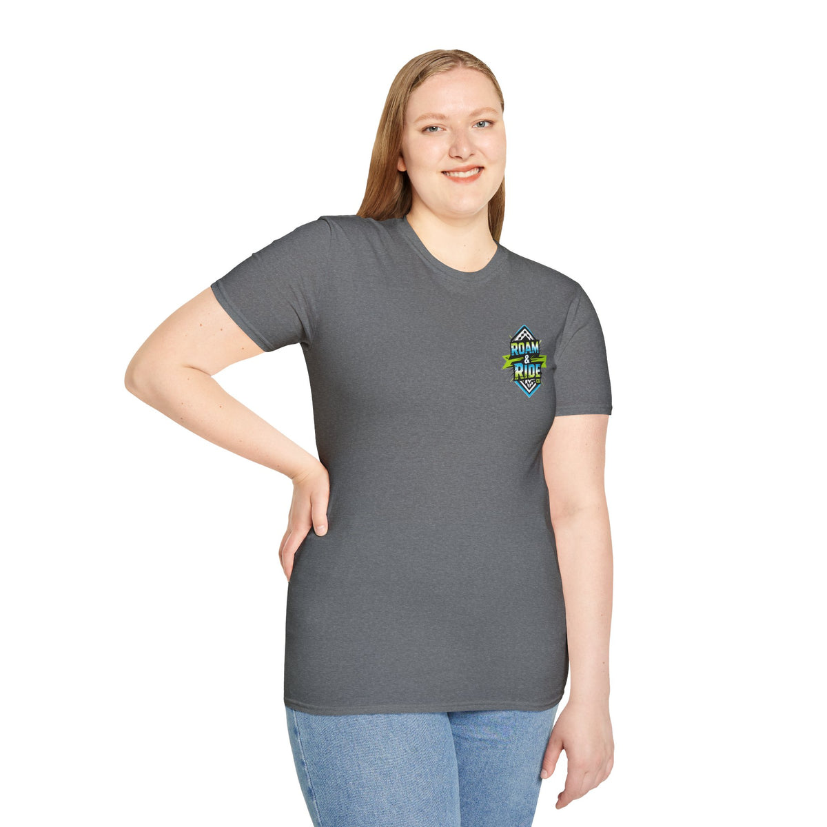 Roam & Ride Co. Blue Green Logo - Unisex T-Shirt