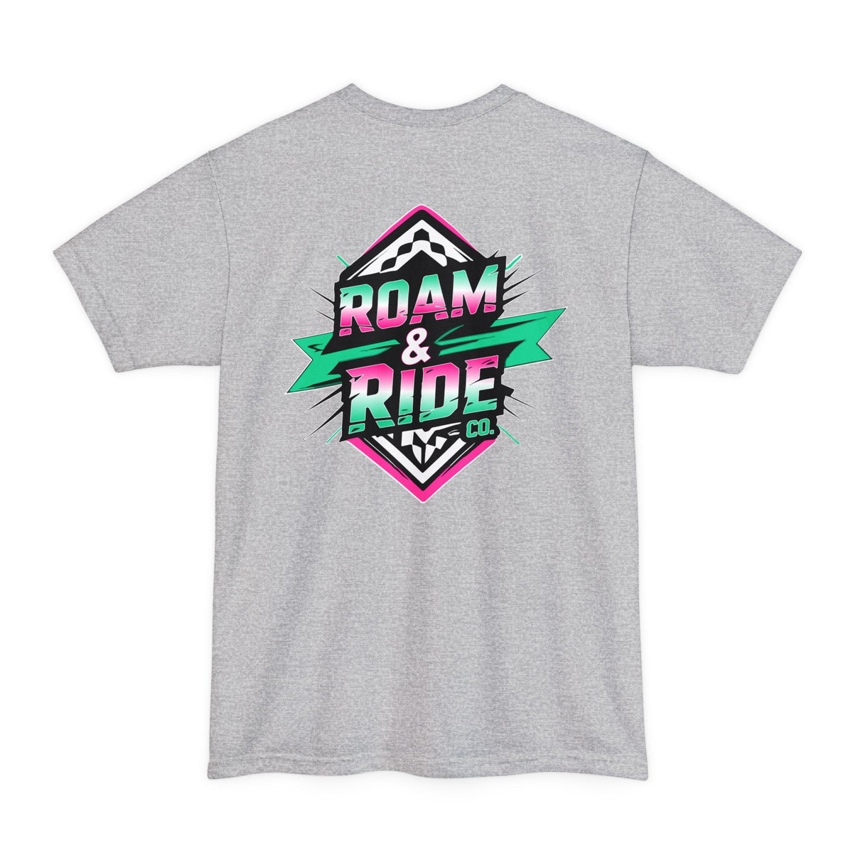 Roam & Ride Co. Teal Pink Logo - Big & Tall T-Shirt