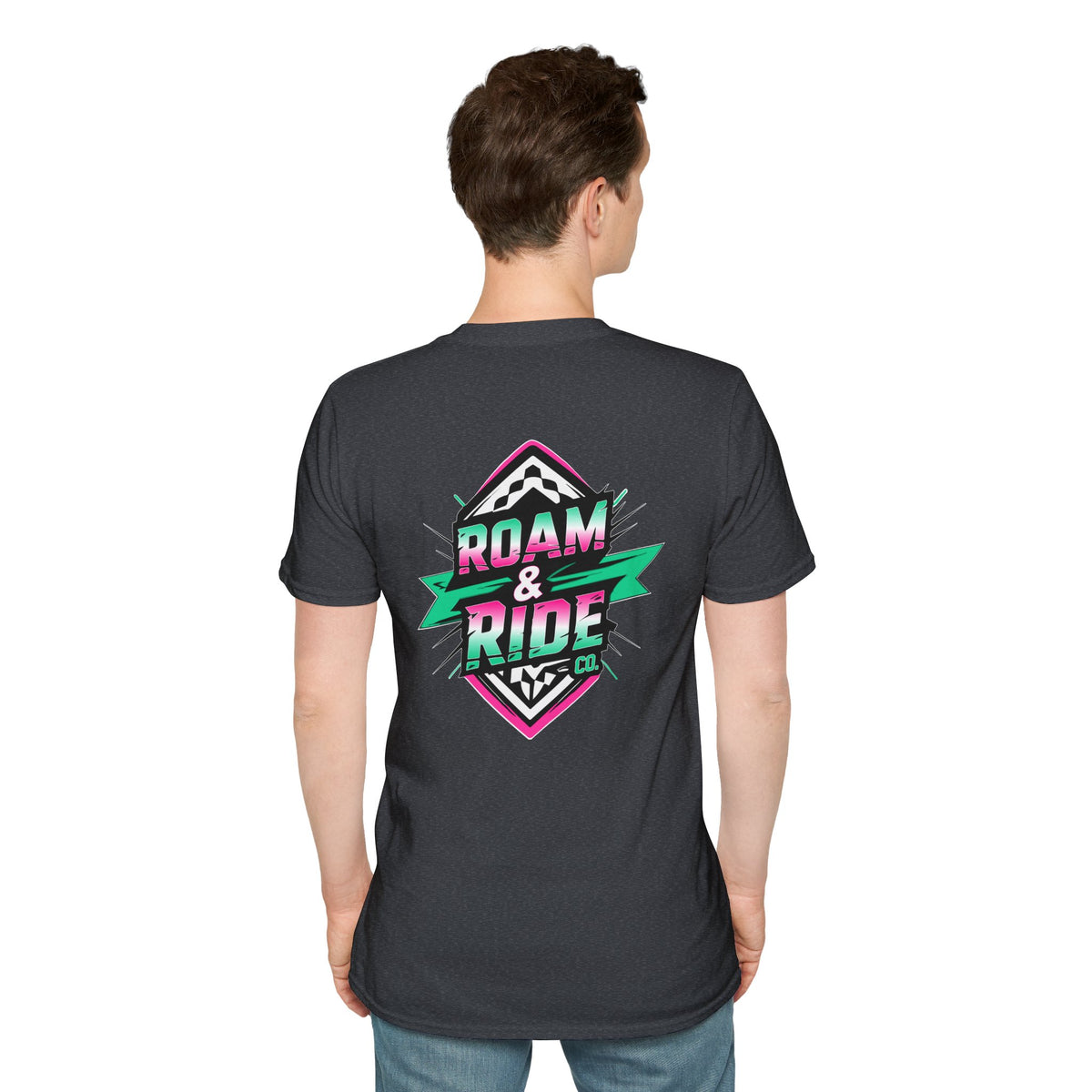 Roam & Ride Co. Teal Pink Logo - Unisex T Shirt