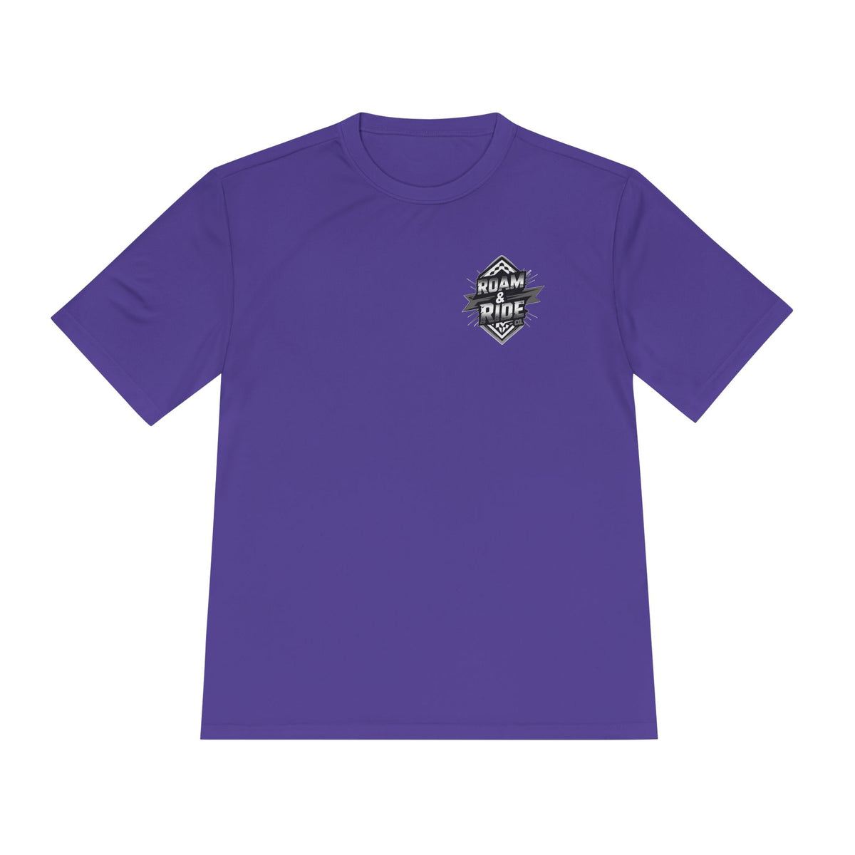 Roam & Ride Co. Grayscale Logo - Unisex Moisture Wicking T-Shirt
