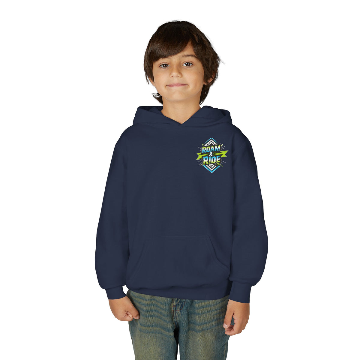 Roam & Ride Co. Blue Green Logo - Youth Hoodie