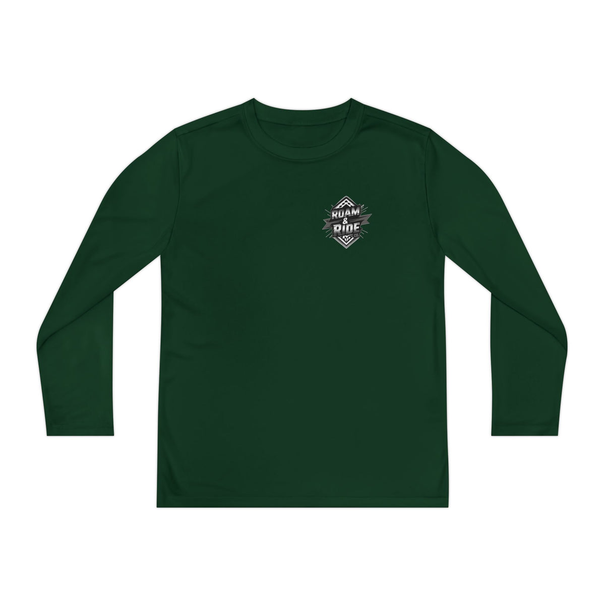 Roam & Ride Co. Grayscale Logo - Youth Long Sleeve T-Shirt