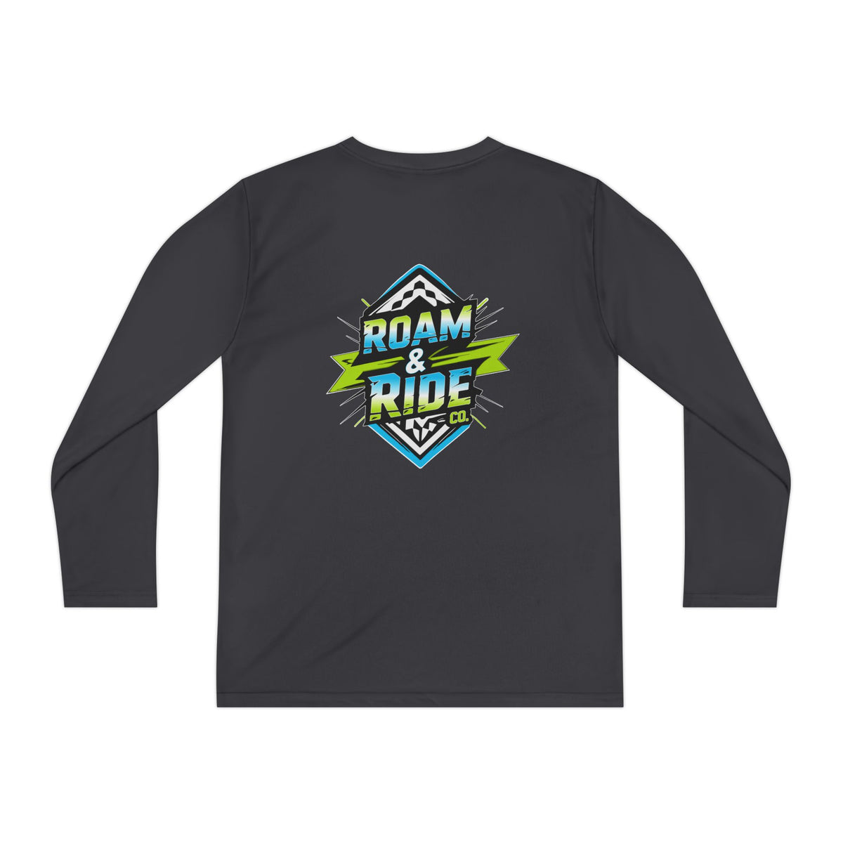 Roam & Ride Co. Blue Green Logo - Youth Long Sleeve T-Shirt