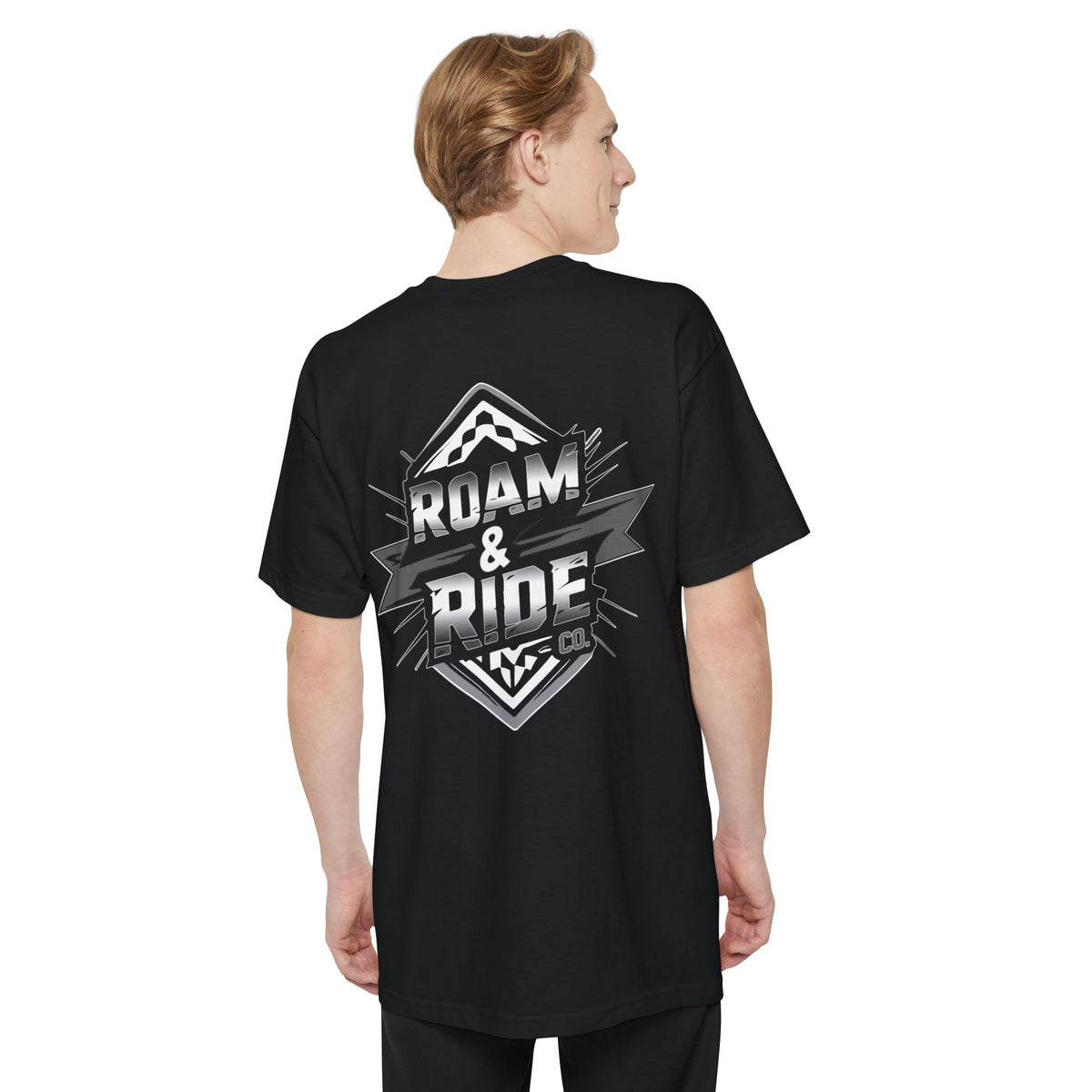 Roam & Ride Co. Grayscale Logo - Big & Tall T-Shirt