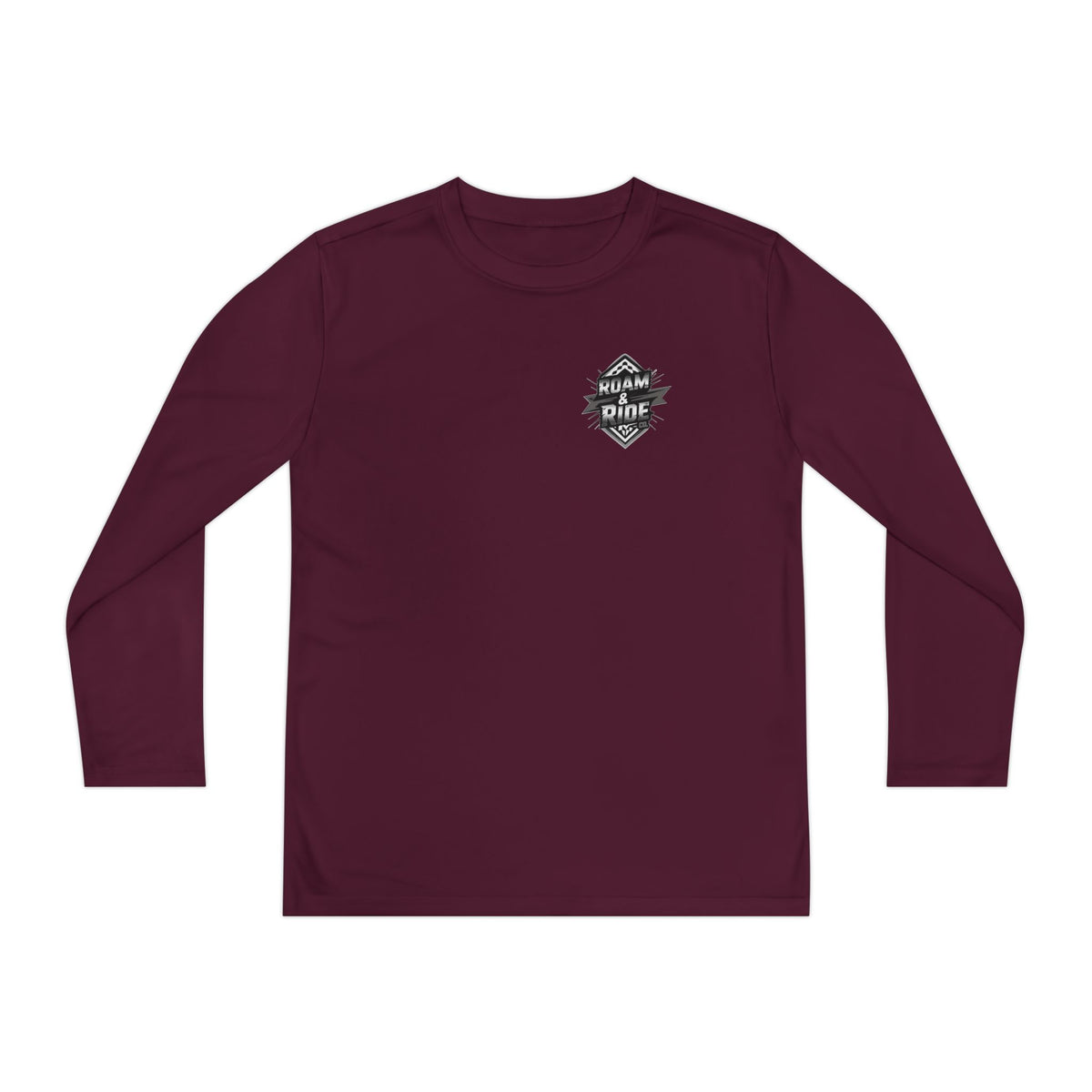 Roam & Ride Co. Grayscale Logo - Youth Long Sleeve T-Shirt