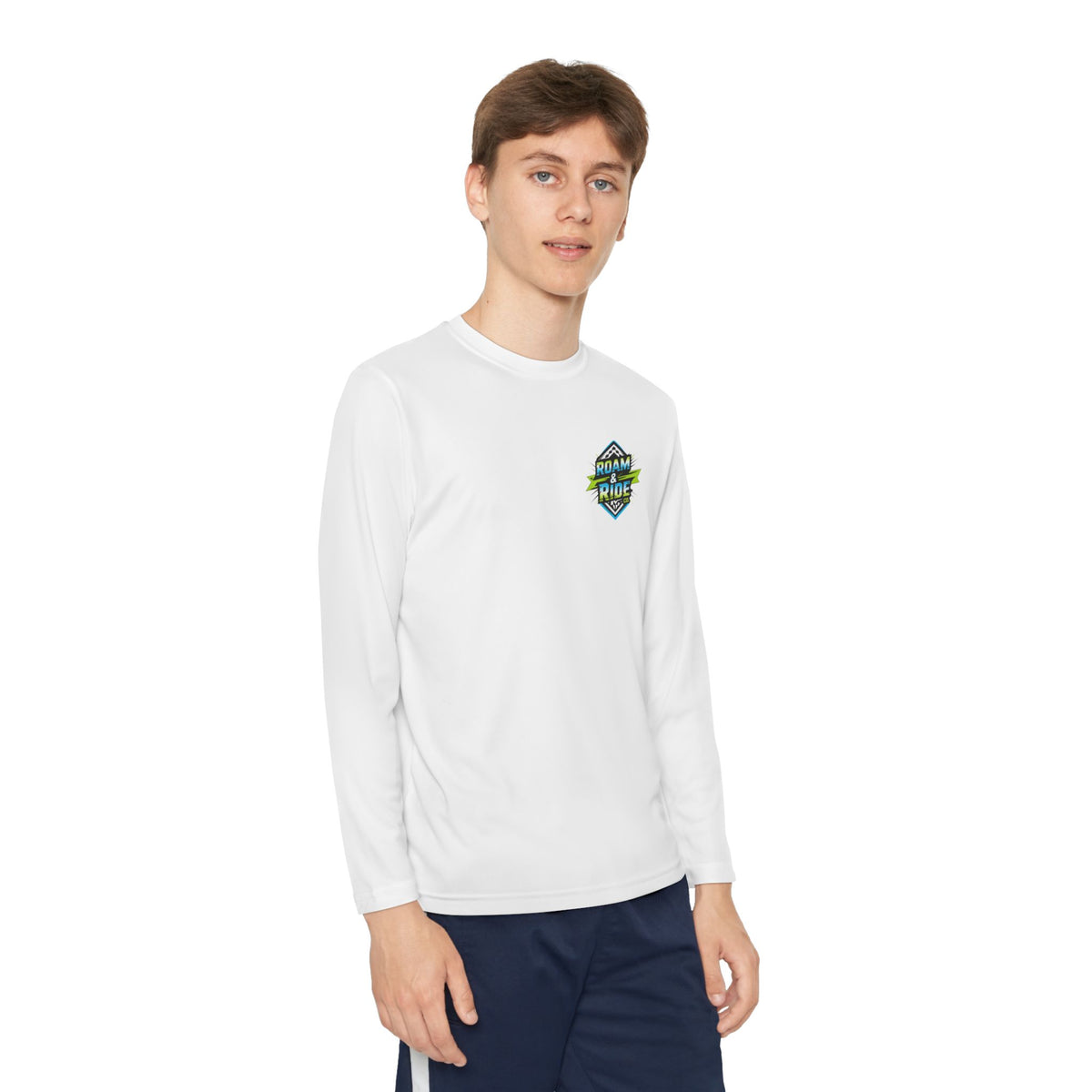 Roam & Ride Co. Blue Green Logo - Youth Long Sleeve T-Shirt