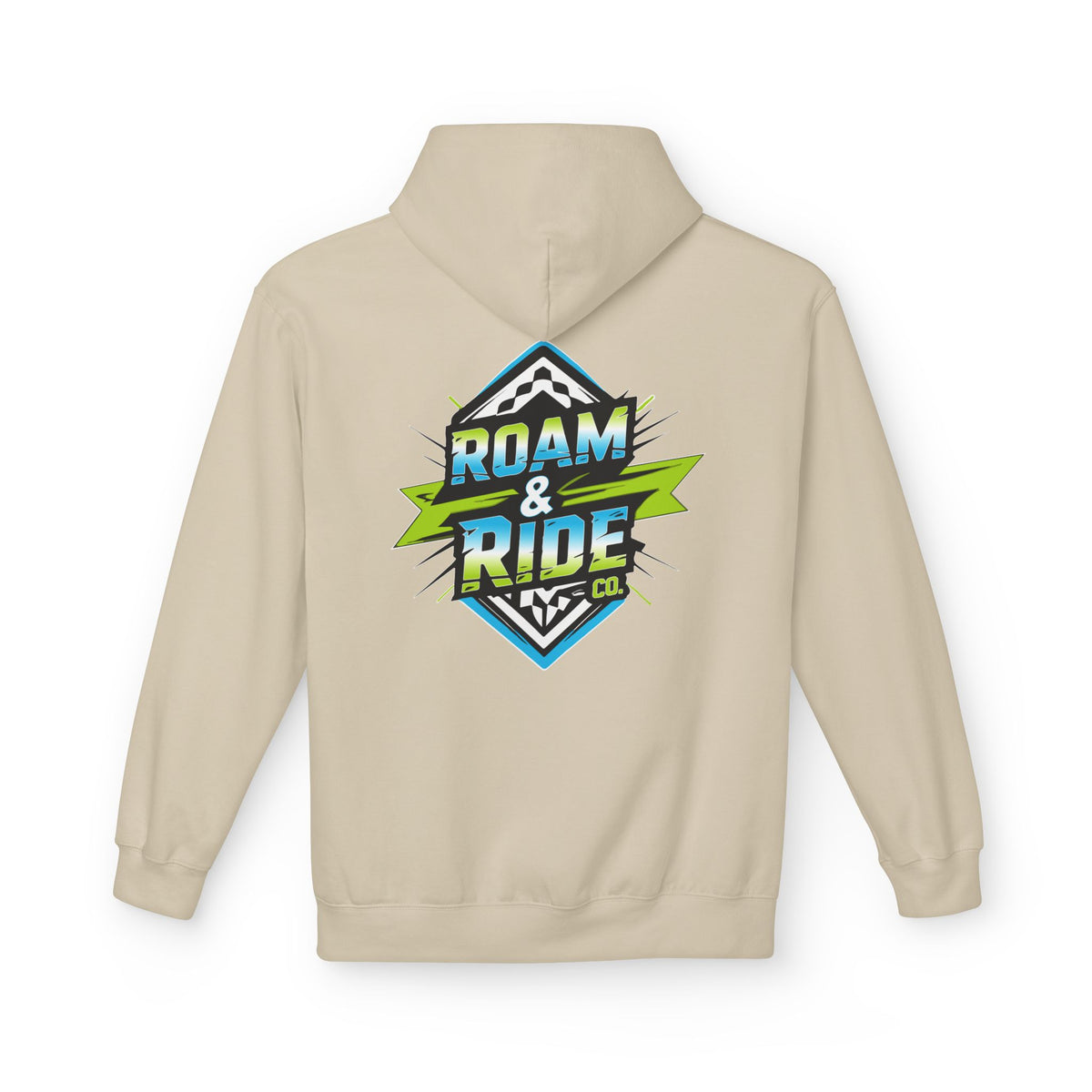 Roam & Ride Co. Blue Green Logo - Unisex Fleece Hoodie