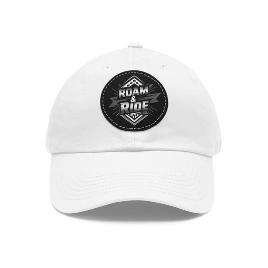 Roam & Ride Co. Grayscale Logo - Leather Patch Hat