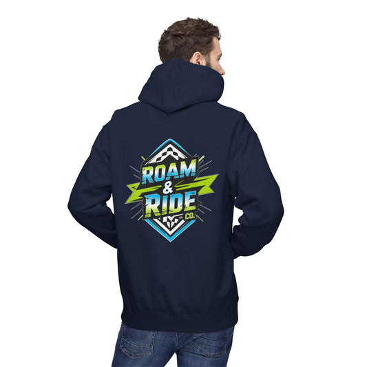 Roam & Ride Co. Blue Green Logo - Unisex Fleece Hoodie